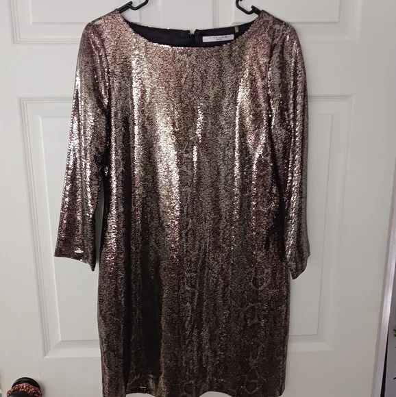 slim fit dress slacks Sequin Cowl Dress  Elie Tahari